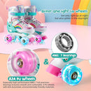 Girls Roller Skates for Kids Beginners 4 Size Adjustable Roller Skates, Light UP 8 Wheels for Girls Roller Skate Fun Illuminating Roller Skate for Kids Boys patines para niñas by TinyTreasures Baby Boutique