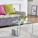Glass Nightstand,Side Table,S-Shaped End Table for Living Room,Bedside Table for Bedroom (Clear) by CozyNest Decor