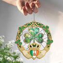 St Patricks Day Decorations - St Patricks Day Accessories, Shamrock Decorations, Irish Gifts for Women Men Friends Family, Shamrock Decorations - Double Layered Hanging Suncatcher 8 in by GreenHaven Gardens