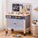 ROBUD Wooden Toy Workbench, Large Kid's Wooden Play Tool, Pretend Play Creative Building Set, Construction Workshop Tool Bench Toys, Gift for Girls & Boys, 3+ by TinyTreasures Baby Boutique