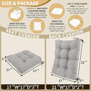 BUYUE Chair Cushion Set for Rocking Chair, Back Pillow & Seat Cushion with Ties, Original Woven Fabric Non-Slip Chair Pads for Elderly Sitting, Light Gray by CozyNest Decor