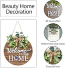 Interchangeable Seasonal Welcome Sign Front Door Decoration, Rustic Round Wood Wreaths Wall Hanging Outdoor, Farmhouse, Porch, for Spring Summer Fall All Seasons Holiday Halloween Christmas. by CozyNest Decor