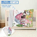 Personalized Baby Bedding Set, 5 Pcs Custom Crib Set With Name, Double Layer Nursery Bedding, Soft Farm Animal Set for Boy Girls, Customized Gift for Toddler Infant by TinyTreasures Baby Boutique