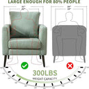 Barrel Accent Chair with Back Pillow, Large Teddy Upholstered Armchair with Solid Wood Legs Modern Reading Chairs for Living Room Bedroom by CozyNest Decor