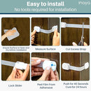 5-Pack Child Proof Cabinet Latches for Drawers, Cupboards, Fridge Toilet Seat, Dishwashers, Trash Can, Up to 37lb Pull Force - Adjustable Length, 3M Adhesive, No Drilling Child Safety Locks, White by TinyTreasures Baby Boutique