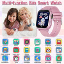 Kids Smart Watch Gift for Girls Ages 3-12, IP67 Waterproof, 32 Puzzle Games, HD Touchscreen Dual Camera Vedio Pedometer Music Player, Kids Watch Toy Birthday Gifts for Girls Ages 5 6 7 8 9 10 (Pink) by TinyTreasures Baby Boutique