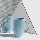 Set of 4 Oversized 20oz Tall Ceramic Latte Coffee Mugs, Gift Set for Cococa, Tea and More. With Large Handles; Dishwasher and Microwave Safe. (Blue) by CozyNest Decor