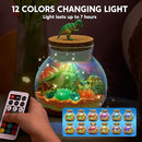 Klever Kits Make Your Own Dinosaur Crystal Terrarium Crafts Kit for Kids-Crystal Growing Science 12 Color LED Night Light Birthday Gifts Toys for Kids by TinyTreasures Baby Boutique