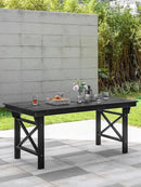 HDPE Outdoor Dining Table, 66.9” Rectangle Patio Dining Table for 6, All-Weather HDPE Outdoor Table with 2.2” Umbrella Hole, HDPE Patio Furniture for Deck, Backyard, Garden, Pool, Obsidian by CozyNest Decor