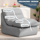 Misolant Bean Bag Chairs，Big Corduroy Fabric Sofa Bean Bag Chair for Adults and Teens with High-Resilience Sponge, Non-Slip Base Floor Lounge Sofa for Home, Living Room, Bedroom, Gaming Dark Gray by CozyNest Decor