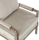 DUHOME Linen Fabric Spindle Accent Chair with Wood Frame,Modern Accent Chairs with Padded Spring Seat and Brushed White Base for Living Room Bedroom Farmhouse Home Office Belcony by CozyNest Decor