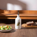 Sweejar Porcelain Olive Oil Dispenser Bottle, Opaque Oil Cruet Protects Oil to Reduce Oxidation, Suitable for Storage of Oil, Vinegar, Soy Sauce and Other Liquids, Pack of 1, 15.5 Oz (Olive Leaf) by CozyNest Decor