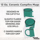 DISCOUNT PROMOS Ceramic Campfire Coffee Mugs 13 oz. Set of 10, Bulk Pack - Perfect for Tea, Espresso, Cappuccino, Hot Cocoa - Mint by TinyTreasures Baby Boutique