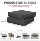 Patio Chair Cushions 24 X 24 X 5 Inch Waterproof Outdoor Seat Cushions for Patio Furniture, Outdoor Sofa Couch Pads with Ties & Handle, Set of 2, Grey by GreenHaven Gardens
