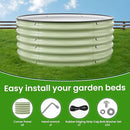 Round Raised Garden Bed Kit, 3.5x3.5x1.4Ft Outdoor Zinc-Aluminum-Magnesium Metal Flower Beds Stainless Steel Patio Ground Planter for Planting Vegetables (Light Green) by GreenHaven Gardens