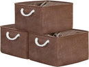 TheWarmHome Organization and Storage Basket for Organizing - 17x14x10 inch 3 Pack Fabric Storage Cubes, Collapsible Storage Bins for Shelves Closet Organizer Toy Gift Cloth (Brown) by TinyTreasures Baby Boutique