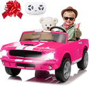 24V 2 Seater Ride on Toys, Licensed Shelby Cobra Kids Power Car Wheeler Ride On Toy w/ 2WD/4WD Switchable, Remote Control, 19" Spacious Seat, 4 Spring Suspension, Music, Bluetooth by TinyTreasures Baby Boutique