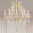 Crystal Chandelier for High Ceilings, Gold Chandelier, 15 Lights Modern Gold Crystal Chandeliers, Large Chandeliers for Staircase Foyer Entryway Living Room, 2 Layers by CozyNest Decor