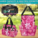 Rose Red flower Gardening Tool Bag,Heavy Duty Garden Tote Bag,Portable Oxford Gardening Storage Basket Organizer Handbag with Pockets Handle,Hand Tools Gifts for Outdoor Garden Lawn by GreenHaven Gardens