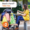 Baby Uma Stroller Hooks for Bags (2 Pack) - Universal Stroller Clips and Hooks, Non-Slip with One-Hand Opening, 11 lb Weight Capacity, Baby Travel Essential by TinyTreasures Baby Boutique