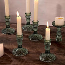 12Pcs Green Candlestick Holders Set- 4" H Taper Candle Holders Bulk, Glass Candle Holders for Wedding, Party, Romantic Dinner Table Centerpieces, Festival Gifts & Windowsill Decor by CozyNest Decor
