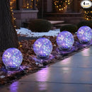 Solar Globe Lights Outdoor Waterproof-Solar Balls-Solar Garden Lights-Solar Orbs for Outside 4 Pack Cracked Glass Ball for Lawn Patio Yard Backyard Decorations, DS-XBQ-1-1-1 by GreenHaven Gardens