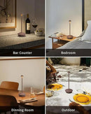 Modern Cordless Table Lamp Set of 2, Portable LED Desk Lamps, 5000mAh Rechargeable Battery Operated Lighting for Bedroom Dining Room Restaurant Coffee Shop Camping Night Light (Brown) by CozyNest Decor
