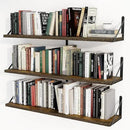 Heimlove 36 Inch Floating Bookshelves Set of 3,Heavy Duty Wall Mounted Bookshelves,Rustic Brown Wall Bookshelf for Living Room,Bedroom,Kitchen,Laundry Room Storage & Decor by CozyNest Decor