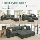 HONBAY Modular Sectional Sofa with Storage Corduroy U Shaped Sofa Modular Sectional Couches for Living Room,Green by CozyNest Decor