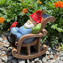 Solar Garden Gnome Statue Outdoor Decor, Patio Gnomes, Outside Yard Sculptures & Statues, Resin Figurines Gift for Women, Mom, Grandma by CozyNest Decor