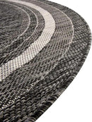 Unique Loom Outdoor Border Collection Area Rug - Soft Border (5' 3" x 8' Oval, Black/ Ivory) by GreenHaven Gardens