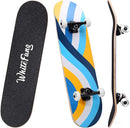 WhiteFang Skateboards for Beginners, Complete Skateboard 31 x 7.88, 7 Layer Canadian Maple Double Kick Concave Standard and Tricks Skateboards for Kids and Beginners by TinyTreasures Baby Boutique