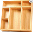 Umilife Drawer Organizer Storage Boxes, 2.5" High Bamboo Drawer Dividers, 5 Rearrangeable Bins for Kitchen, Office Desktop, Clothing, Makeup, vanity, Jewelry by CozyNest Decor