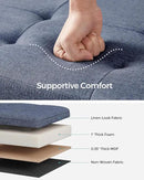 SONGMICS MAZIE Collection - 43 Inches Folding Storage Ottoman Bench, Ottoman Foot Rest, End of Bed Bench, Storage Chest, Load 660 lb, for Living Room, Bedroom, Entryway, Misty Blue ULSF077Q01 by CozyNest Decor