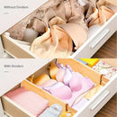 Utoplike Small Bamboo Kitchen Drawer Dividers(Fits 15"-17.7" Drawer Inner Size), 4 PCS Adjustable Drawer Organizers for Socks, Spring Loaded, Works in Drawer for Bedroom, Dresser by CozyNest Decor
