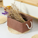 TheWarmHome Fabric Storage Basket for Home, Shelf, Closet - Canvas Bin for Dog Toys and Baby Items (Brown, 1 Pack, 13.8L9.8W6.7H) by TinyTreasures Baby Boutique