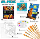 koseibal Acrylic Paint Set for Kids, Art Painting Supplies Kit with 18 Paints, 5 Canvas Panels, 8 Brushes, Table Easel, Etc, Premium Paint Set for Students, Artists and Beginner. by TinyTreasures Baby Boutique