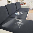hyha Waterproof Couch Cushion Covers for Pets, Non Slip Sofa Seat Cover for Dogs Washable, Soft Thick Stretch Jacquard Fabric, Sofa Slipcovers with Elastic Bottom (3 Pieces, Grey) by CozyNest Decor