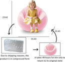 ENBAOHUI Bean Bag Chairs with Memory Foam Chairs for Kids Teens Toddler Faux Fur Sofa Chair with Handle Light Pink by TinyTreasures Baby Boutique