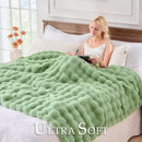 BENVWE Fluffy Faux Fur Throw Blanket for Couch, Soft Plush Thick Cozy Fuzzy Luxury Minky Bubble Blanket for Home Living Room Decor Gift for Women, Sage Green, 63" x 80", 1100GSM by CozyNest Decor