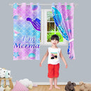 Mermaid Curtains Panels for Girls Room Pink Mermaid Blackout Curtains 63 inch Length for Girls Bedroom Living Nursery Room Grommet Top Thermal Insulated Curtains, 2 Pcs Panels, 82" x 63" by TinyTreasures Baby Boutique