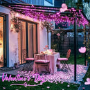 JMEXSUSS 4 Pack Pink Solar Lights, Each 33ft 100 LED Solar String Lights Outdoor Waterproof, 8 Modes Copper Wire Pink Fairy Light for Yard Patio Garden Party Wedding Decorations by GreenHaven Gardens