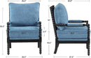 DUHOME Linen Fabric Spindle Accent Chair with Wood Frame,Modern Accent Spool Chairs with Padded Spring Seat and Brushed Blue Base for Living Room Bedroom Farmhouse Home Office Belcony by CozyNest Decor