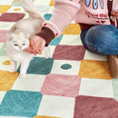 jinchan Area Rug 5x7 Kids Washable Indoor Floor Cover Non-Slip Modern Soft Rug Elementary School Classroom Colorful Diamond Carpet for Nursery Playroom Daycare Bedroom Living Room Confetti on Cream by CozyNest Decor