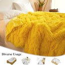 XeGe Luxury Faux Fur Blanket, Yellow Soft 60x90 Fluffy Throw for Bed, Cozy Shaggy Plush Couch Throw, Cute Furry Fuzzy Big Blanket for Kids Women Men Teen Girls Yellow, 60x90 by CozyNest Decor