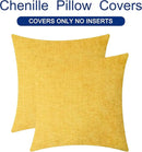 CaliTime Throw Pillow Covers Decorative 26 X 26 Inches Pack of 2 Cozy Chenille Cushion Cases for Couch Sofa Bed Living Room Home Mustard Yellow by CozyNest Decor