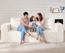 Modular Sectional Sofa 3-Seater Modular Couch with Deep Seat Memory Foam Cloud Chair with Pillows Oversized Sectional Sofa for Living Room Bedroom (Plush White, 3-Seater) by CozyNest Decor