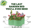 Galvanized Raised Garden Beds Outdoor // 3×3×1 ft Planter Raised Beds for Gardening, Vegetables, Flowers // Large Metal Garden Box (Light Green) // Patented Tool-Free Design by GreenHaven Gardens