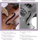 Vangoa Violin 4/4 Full Set Size, Fiddle Solid Spruce Wood Tiger Pattern for Professional Advanced Intermediate Beginners Adults Student Starter Acoustic Violins Kit Outfit Ebony Fittings, Hard Case by TinyTreasures Baby Boutique