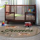 Personalized Baby Crib Bedding Set, 5-Piece Multi-grid Pattern Baby Crib Sets with Custom Name, Toddler Double Layer Blanket Fitted Sheets Changing Pad Cover Rug Wall Art Set, Charming Nursery Decor by TinyTreasures Baby Boutique